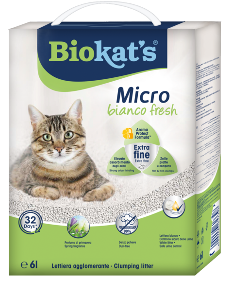 Gimborn Italia - Biokat's Lettiera Agglomerante Micro Bianco Fresh 6 L