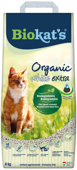 Gimborn Italia - Biokat's Lettiera Agglomerante Organic Bianco Extra Biodegradabile 4 Kg