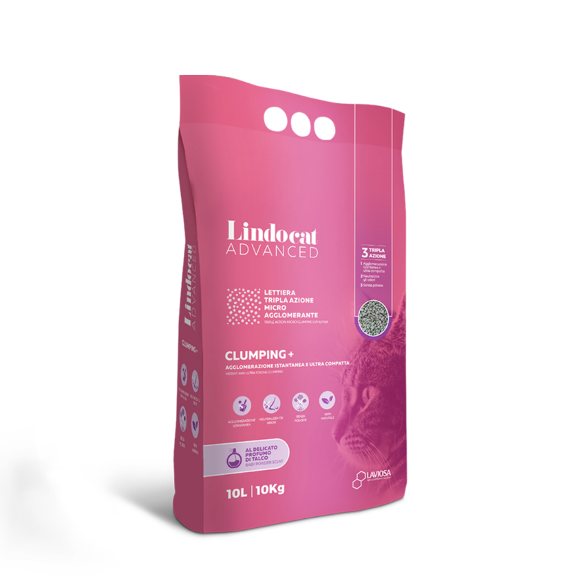 Lindocat - Advanced Clumping+ 10 Kg Talco Rosa